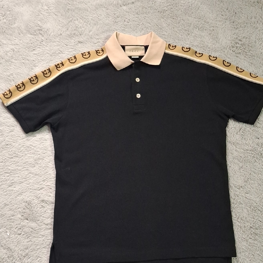 Gucci Black and Tan Polo Shirt - Picture 1 of 5